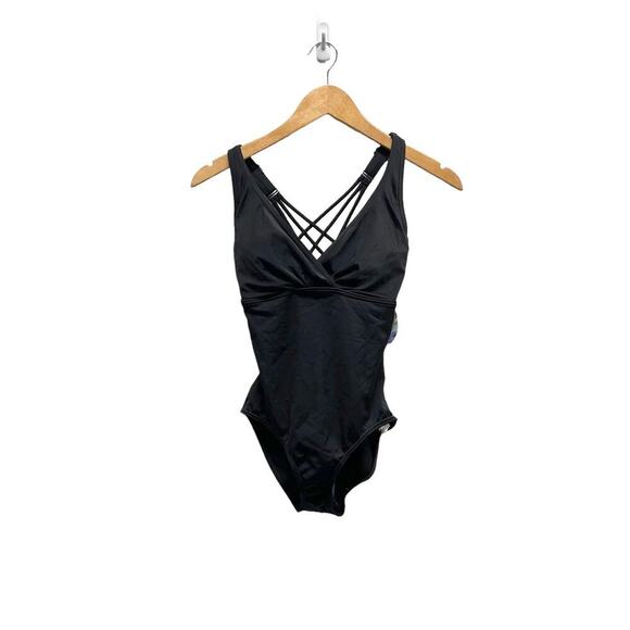 PrAna Kayana One Piece Swimwear Criss-Cross D-Cup Black - Picture 3 of 7